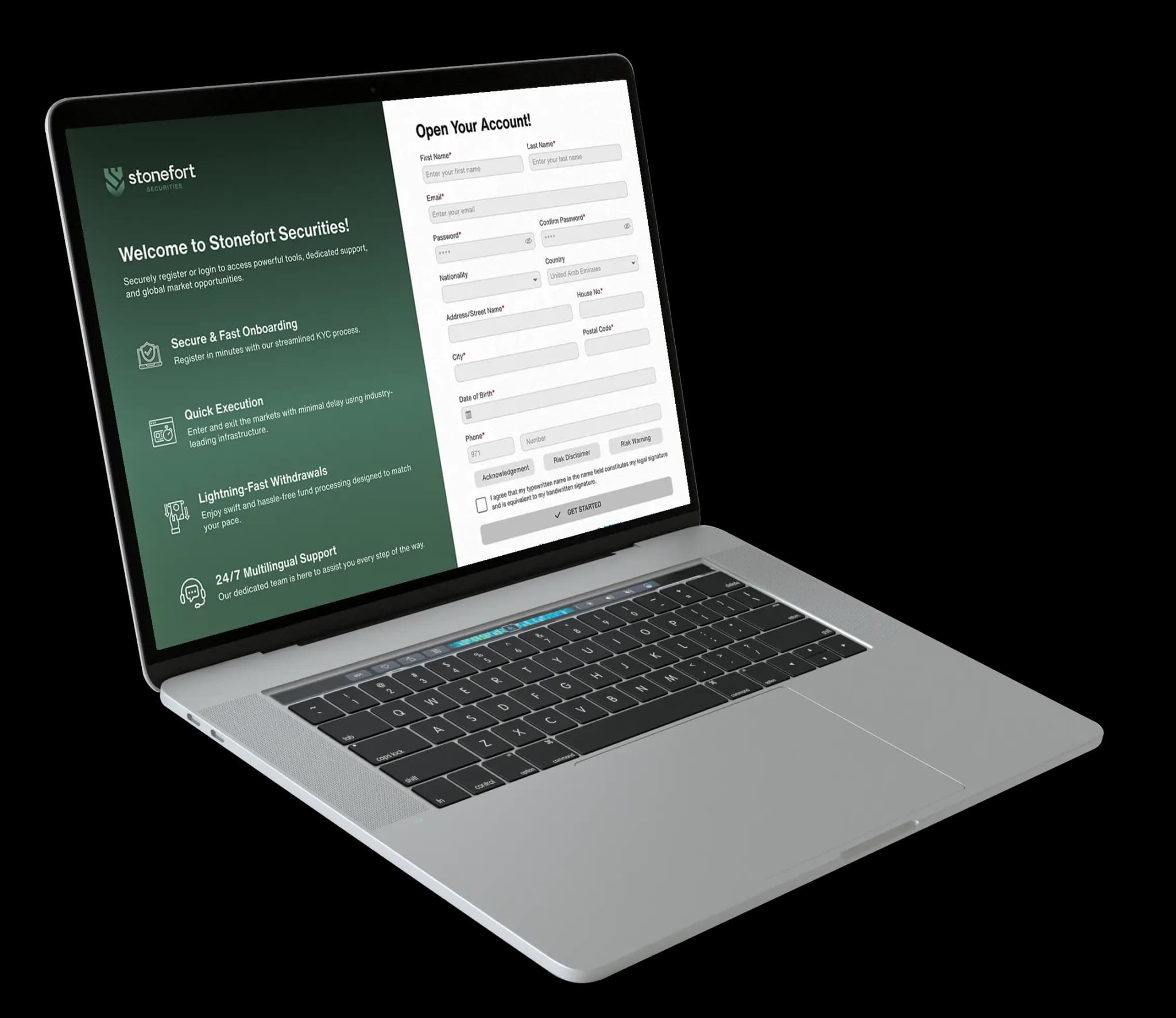 Stonefort account opening